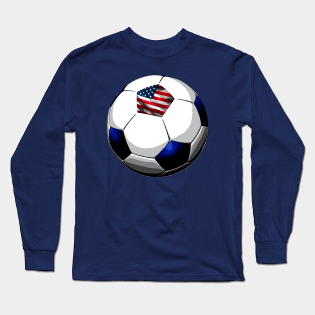 America Soccer Long Sleeve T-Shirt by asaiphoto